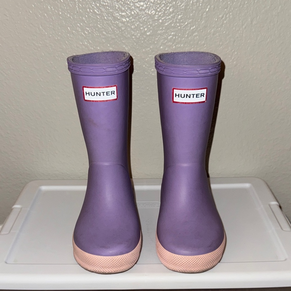 Hunter Purple and Pink Rain Boots